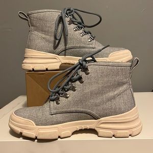 JUST FAB take a hike blue boots